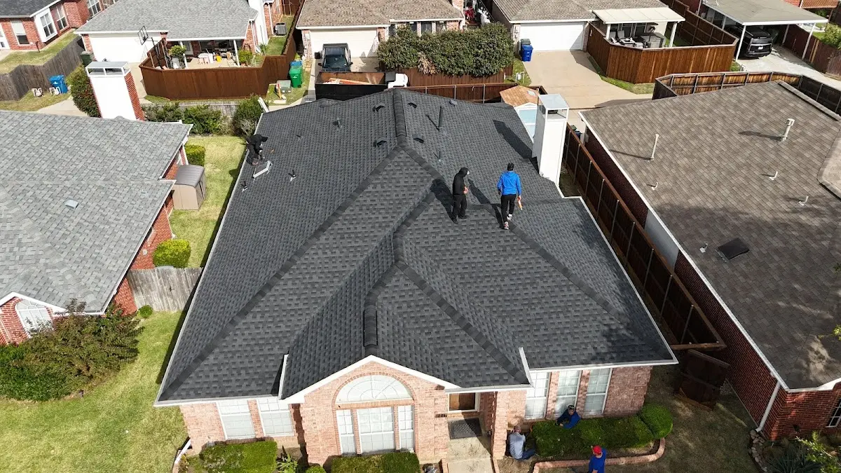 Slate & Tile Roof Repair work in progress on a Joplin property